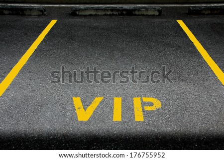 VIP service symbol with a first class reserved parking  with a blank area for text.