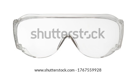 Industrial safety glasses isolated on white. Front view. Royalty-Free Stock Photo #1767559928