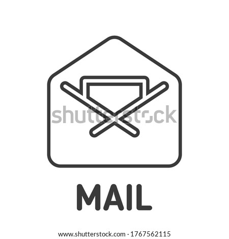 Mail icon, outline vector sign, linear style pictogram isolated on white. Symbol, logo illustration. Editable stroke. Eps10 vector illustration.