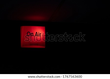 Shot of an on-air sign in front of a studio Royalty-Free Stock Photo #1767563600