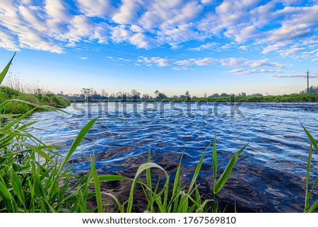 Summer Sunny dawn on the river . nature of Russia . Spaces. River. Photo for the picture. Summer landscape. For printed products. Magazine cover. Beautiful summer landscape