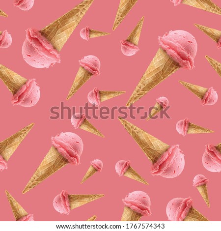 Summer ice cream seamless print pattern design