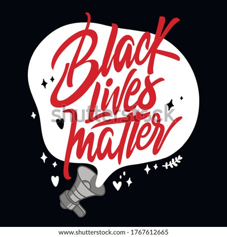 Black lives matter - Stop racism vector illustration on isolated background. For printing on t-shirts, posters, social media for protest.
