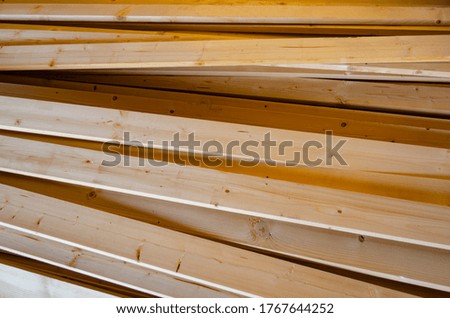 chopped, sliced wood close-up, wooden bars, building material