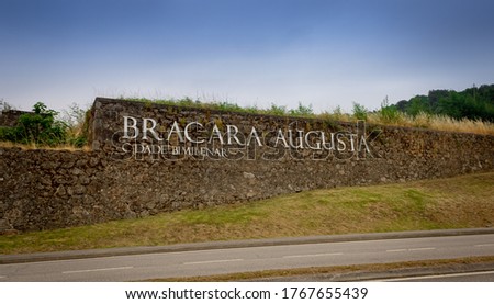 Touristic point with the old name of the city of Braga, the translate is: "Bracara Augusta, bi-millenium city"