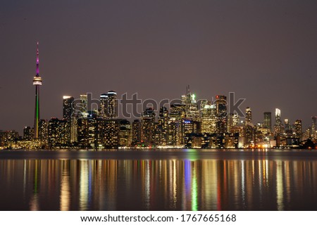 Toronto Skyline at night from Toronto Island