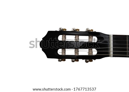 black guitar on a white background