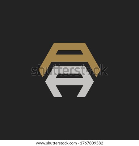 Monogram Initial Letter AA Hexagon concept Logo Template For Branding or T shirt Design