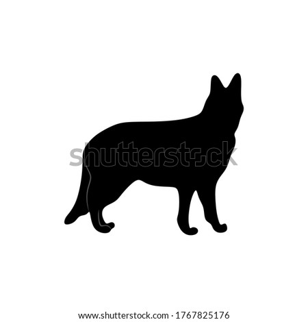 Vector silhouette of a dog with transparent background