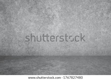 empty room with plaster wall, grey background