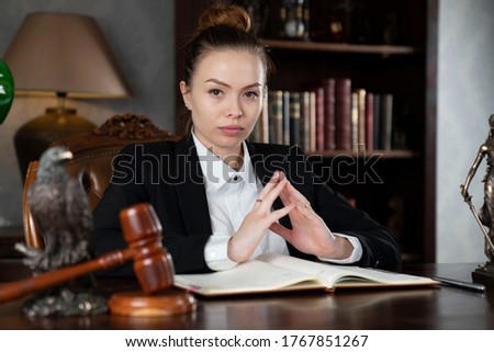 Law firm concept. Lawyer works out an agreement.