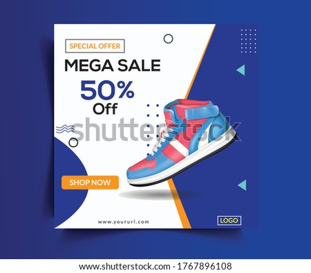 Shoes Sale Post Web Banner Template Royalty-Free Stock Photo #1767896108