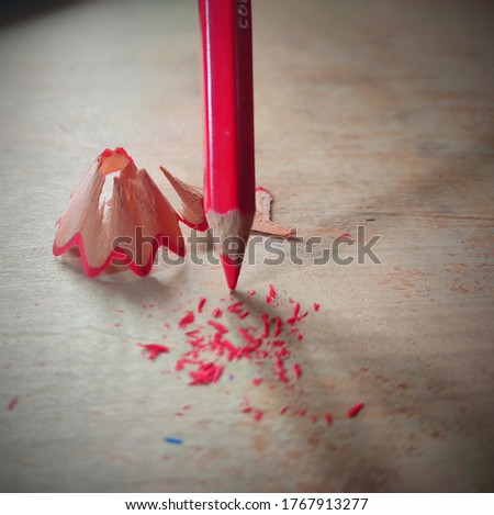 Red Wooden Coloring Pencil Art  