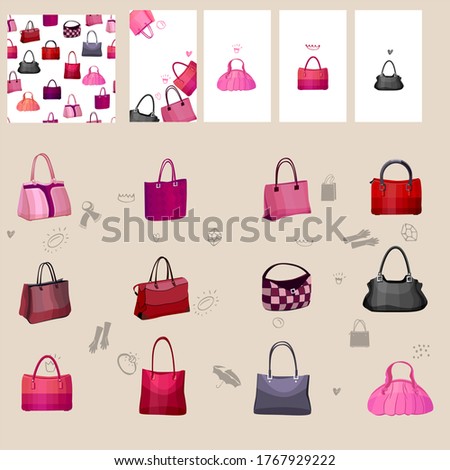 Set with woman bags. For your fashion design