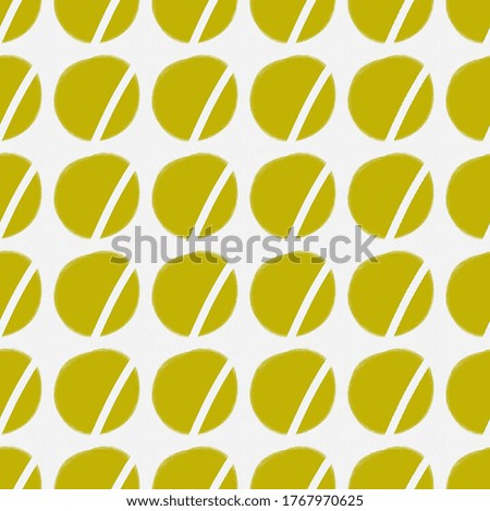 Light olive green balls with stripe on white background - repeated pattern