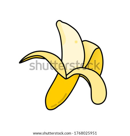 illustration vector graphic of banana that has opened its skin, perfect for nutrition product, food and fruit products, design material,etc