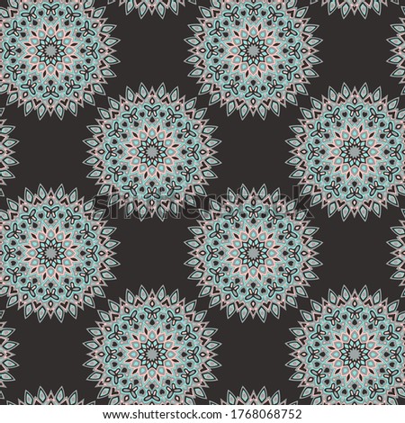 Mandala flower pattern tile or wallpaper vector design. Geometric islamic elements motifs. Vintage background pattern.