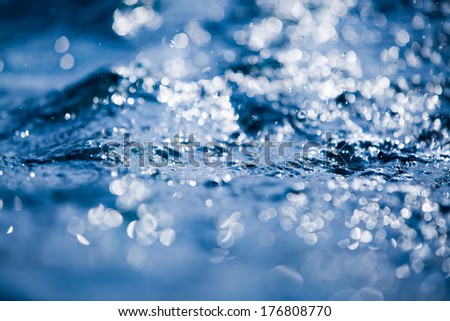 Bokeh on the blue water.