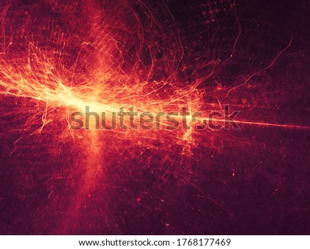 Supernova abstract futuristic background with gorgeous bursts of fiery light over stars in a far away galaxy