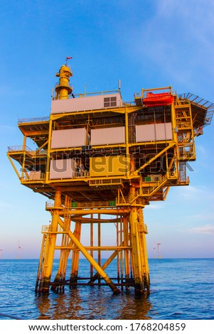 Offshore substation in the North Sea Royalty-Free Stock Photo #1768204859