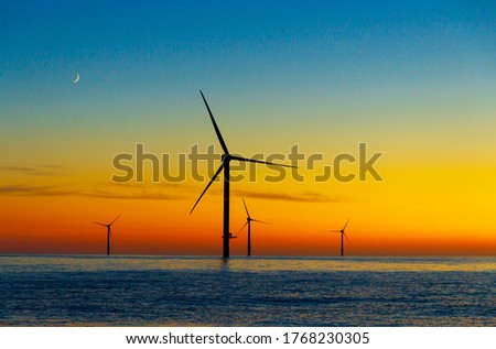 Beautiful sunset in the North Sea Royalty-Free Stock Photo #1768230305