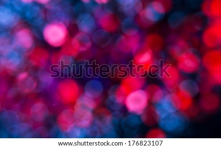 Abstract Defocused Red and Blue Bokeh Background