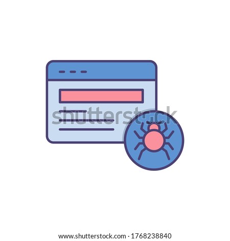spider on web vector icon symbol virus malware isolated on white background