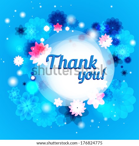 Thank you floral background with place for text
