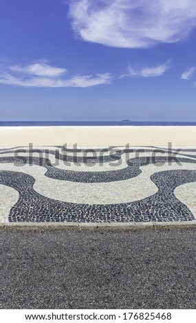 Mosaic on Copacabana Beach in Rio de Janeiro, Brazil