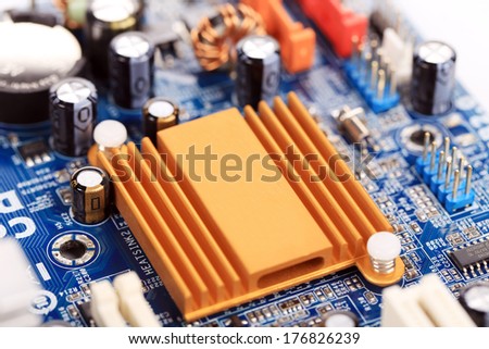 Motherboard. Isolated on a white background.