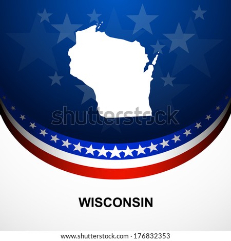 Wisconsin map vector background