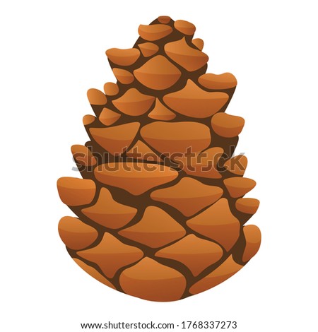Fir tree pine cone icon. Cartoon of fir tree pine cone vector icon for web design isolated on white background