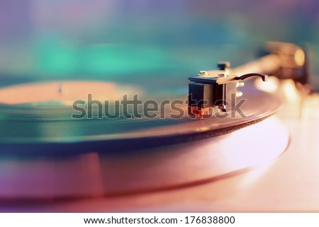 Vintage record player Royalty-Free Stock Photo #176838800