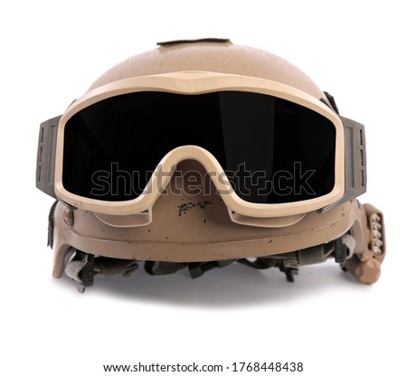 helmet of an american soldier. isolated on a white background. remedy. armor