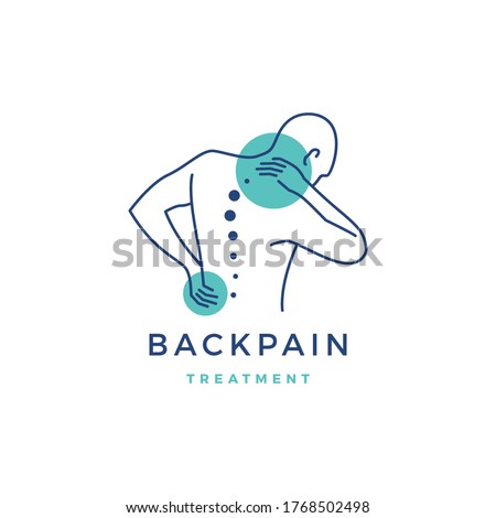 back pain treatment logo vector icon illustration Royalty-Free Stock Photo #1768502498