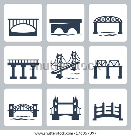 Vector isolated bridges icons set Royalty-Free Stock Photo #176857097
