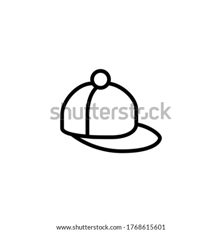 Baseball cap icon vector in black line style icon, style isolated on white background