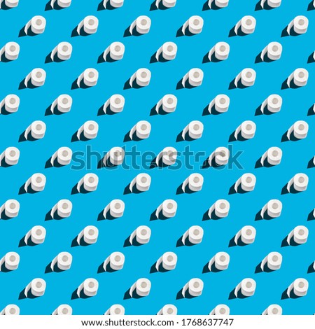 A seamless pattern toilet paper roll a blue background