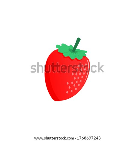 vector illustration of a fresh red strawberry fruit