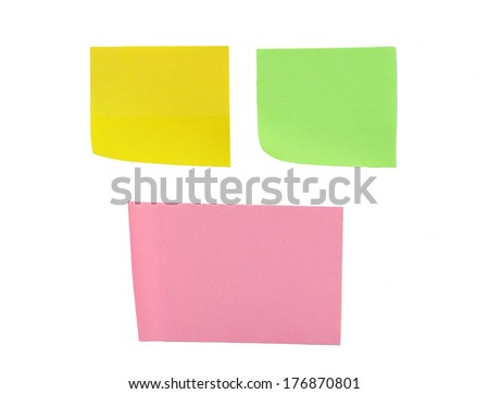 stick note isolated on white background