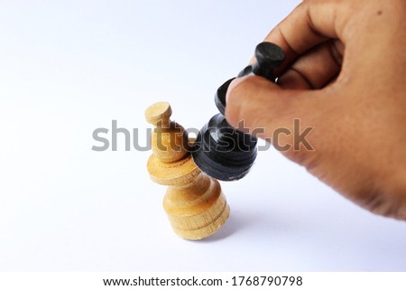 chess with isolated background, strategy for takeover Royalty-Free Stock Photo #1768790798