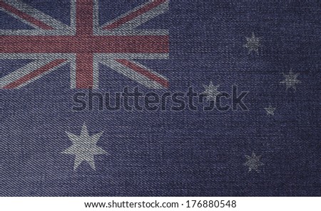 National flag on denim texture: Australia