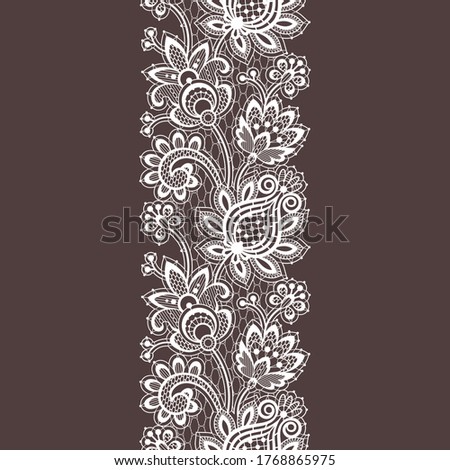 Vector lace tropical seamless pattern