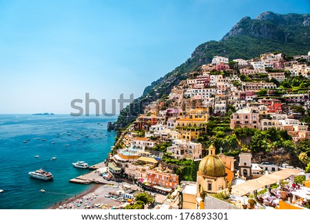 Picturesque Amalfi coast. Positano, Italy Royalty-Free Stock Photo #176893301