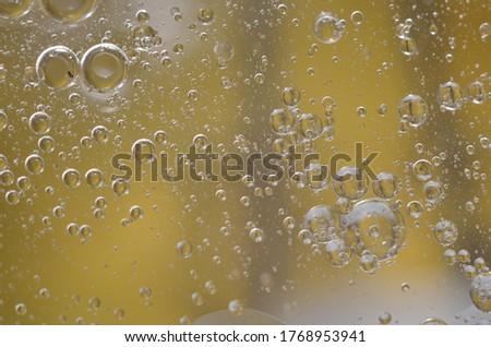 Abstract dreamy water bubbles macro shot