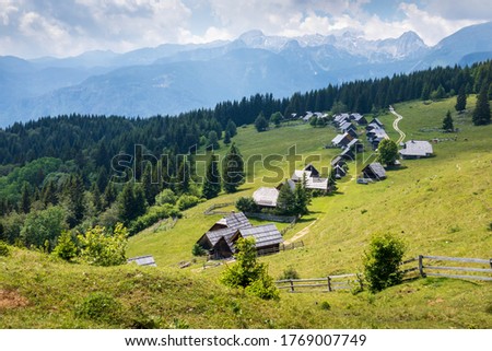 Zajamniki on a plateau Pokljuka in Julian Alps, Triglav national park, Slovenia Royalty-Free Stock Photo #1769007749