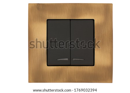 Electric switch on white background