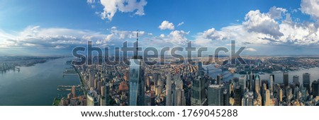 Panorama of the Skyline of Manhattan, New York City, United States