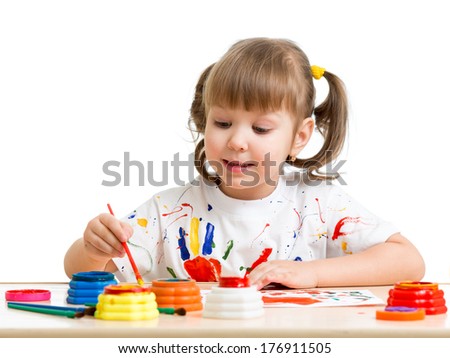 child girl painting