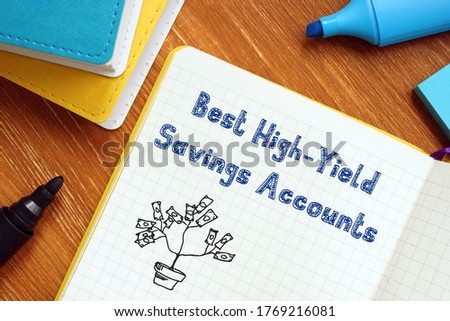Financial concept meaning Best High-Yield Savings Accounts with sign on the sheet.